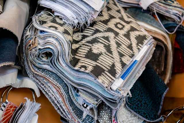 Detail of folded linen fabric